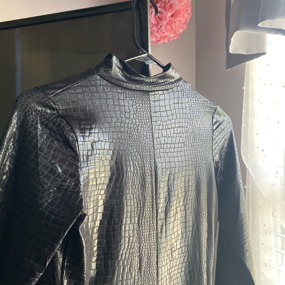 Faux Snakeskin Black Fashion Nova Bodysuit (NWT)